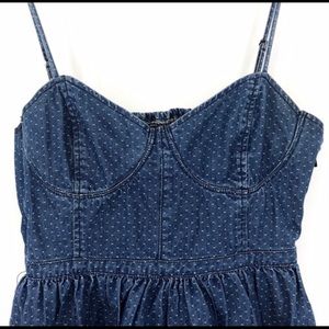 Free People Denim Dotted Dress